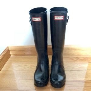 Hunter Original Tall Rain Boots Size 6 Black